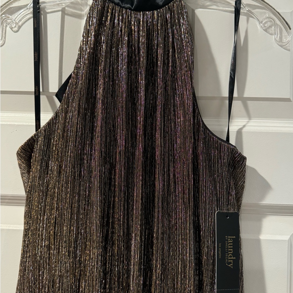 Laundry by Shelli Segal Gold Shimmer Party Dress NWT - Picture 7 of 10